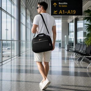 Fekete utazótáska fedélzeti méretben Wizz Air és új Ryanair méretben 40 x 30 x 20 cm