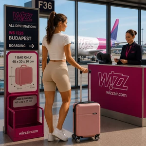 Bontour Bőrönd kabin méret Rosegold színben WIZZAIR járataira ingyenesen felvihető   (40 x 30 x 20 cm)