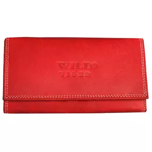 WILD Valódi bőr brifkó pénztárca piros színben