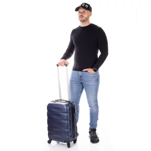 Travelway Bőrönd kabin méret sötétkék színben
