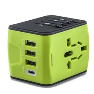 Utazási kiegészítők Világ adapter USB Töltővel Zöld