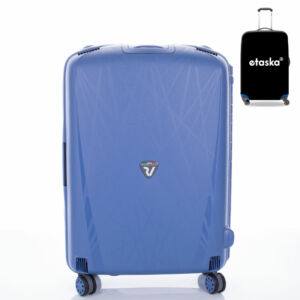 R-0712 Roncato Light bőrönd közepes méret világoskék ajándék bőröndhuzattal