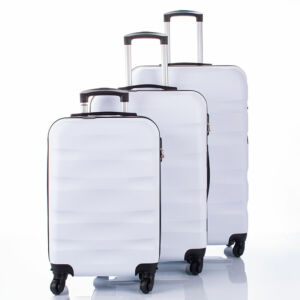 Travelway 3 db-os bőrönd szett fehér színben