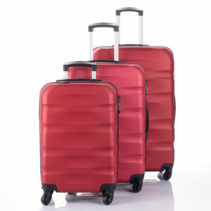 Travelway 3 db-os bőrönd szett bordó színben