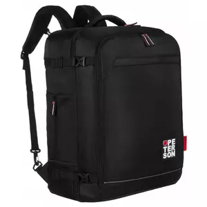 Peterson 3- Funkciós Utazó Fedélzeti Hátizsák Fekete-Piros Színben plusz ajándék bőröndrendező szett