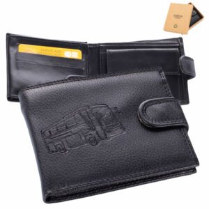 GIULIO Busz mintás pénztárca fekete színben díszdobozban