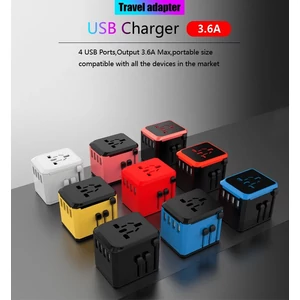 Utazási kiegészítők Világ adapter USB és USB C Töltővel Fehér