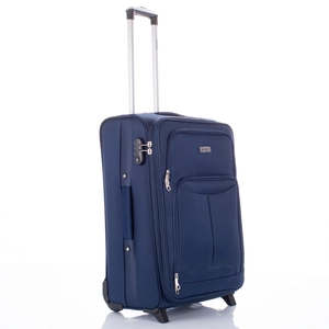 Travelway Prémium Bőrönd Közép méret Diplomata kék színben