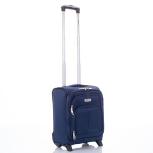 Travelway Prémium Bőrönd Kézipoggyász méret 40 x 30 x 20 cm Diplomata kék színben