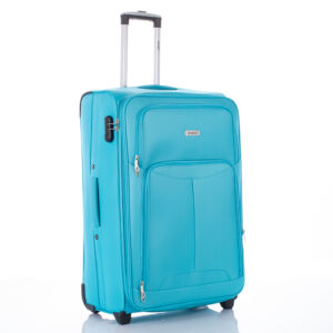 Travelway Prémium Bőrönd Nagy méret Világoskék színben