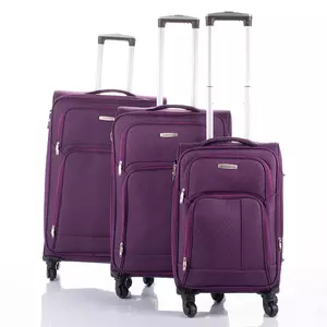 LEONARDO DA VINCI 3 db-os bőrönd szett lila színben