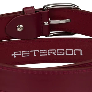 Peterson bordó női öv klasszikus ezüst csattal 95 cm-től 115 cm-ig