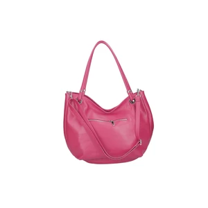 Valódi bőr olasz női válltáska fukszia színben