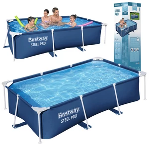 BESTWAY keretes medence 259x170x61 cm kerti családi, erős PVC-ből