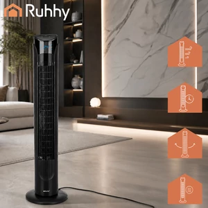 Csendes hűsítő Oszlopventilátor fekete színben 83 cm digitális kijelzővel és távírányítóval  45W 