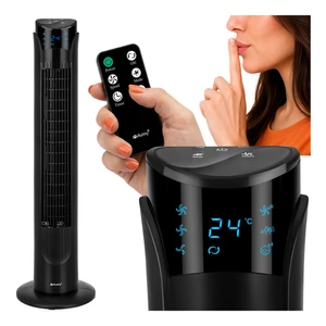 Csendes hűsítő Oszlopventilátor fekete színben 83 cm digitális kijelzővel és távírányítóval  45W 