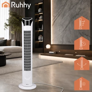 Csendes hűsítő Oszlopventilátor fehér színben 83 cm digitális kijelzővel és távírányítóval  45W 