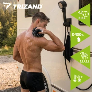 TRIZAND 8000mAh hordozható kempingzuhany LED kijelzővel IPX8