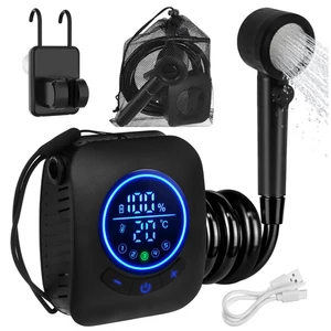 TRIZAND 8000mAh hordozható kempingzuhany LED kijelzővel IPX8