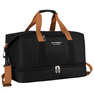 Peterson fekete színű bővíthető Utazótáska/Sporttáska WizzAir méretben