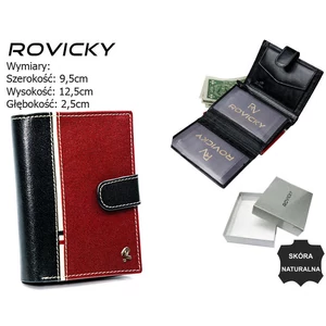 ROVICKY bőr RFID pénztárca 326L-RBA-D FEKETE-VÖRÖS