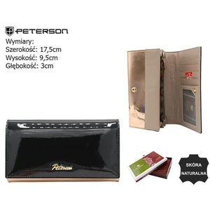 Női bőr pénztárca PTN 1N-411 Fekete+R.Gold