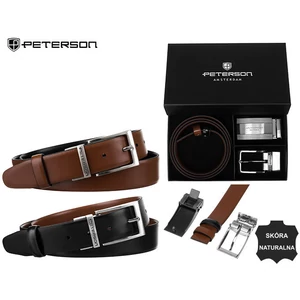 Ajándék szett: férfi kétoldalas bőr öv + 2 PTN csat KL-B007-S001 Peterson