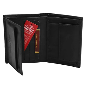 Férfi bőr pénztárca PTN RM-12-LWC Fekete