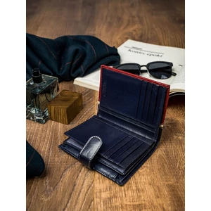 RFID bőr pénztárca ROVICKY 331L-RBA-D NAVY-RED