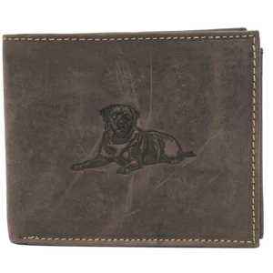 Bőr pénztárca kutya képpel RFID N992-CHM-DOG-1 Cognac