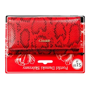Női bőr + PU pénztárca PX-24-DNH-BL piros