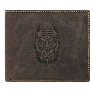 Férfi bőr pénztárca egy védőkutya képével N992-CHM-DOG-2 BROWN