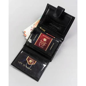 Férfi bőr pénztárca PTN 22309L-VT-E Fekete+piros