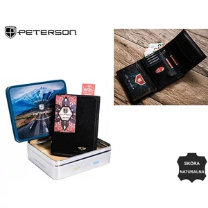 Peterson bőr pénztárca PTN 333A Fekete