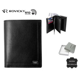 ROVICKY PC-105-BAR BLACK RFI férfi RFID bőr pénztárca