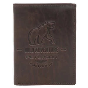 PETERSON PTN N4-BE-BEAR Barna RFID bőr pénztárca