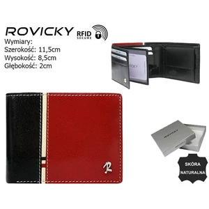 ROVICKY bőr RFID pénztárca 324-RBA-D Fekete+Red