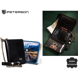 PETERSON PTN 340L-2-1-1 FEKETE RFID bőr pénztárca