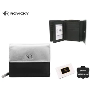 Női bőrtárca RV-3412-SLA Ezüst fekete