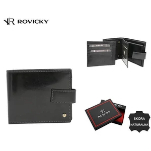 RFID bőr pénztárca ROVICKY 22321L-RVT Fekete