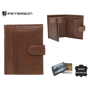 Bőr pénztárca PTN N005L-PCA D.BROWN