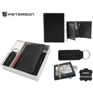 Ajándékcsomag: bőrtárca és kulcstartó PETERSON PTN SET-M-1542-KCS