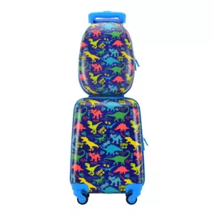  2 db-os ABS gyermek bőrönd szett Sok Dínó mintával