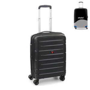 Roncato FLIGHT DLX Spinner kabinbőrönd R-3463 Fekete ajándék bőröndhuzattal
