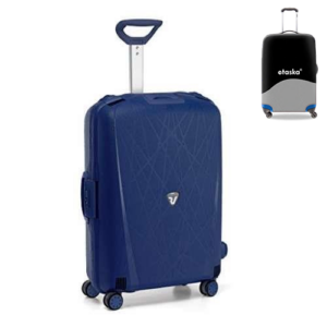 Roncato R0712 Light Spinner bőrönd 68 cm-es Sötétkék ajándék bőröndhuzattal