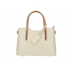 Valódi bőr női táska M9018 Beige+Cognac