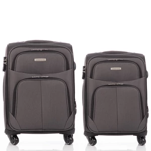 LEONARDO DA VINCI 2 db-os bőrönd szett szürke színben 6101 2 Set Grey