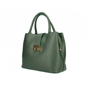 Valódi bőr női táska sötétzöld színben M9027 BottleGreen