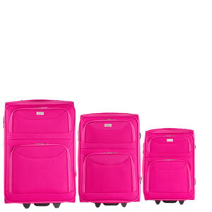 ORMI 3 db-os bőrönd szett pink színben