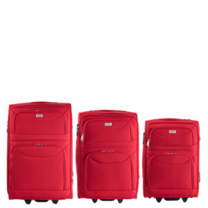 ORMI 3 db-os bőrönd szett piros színben